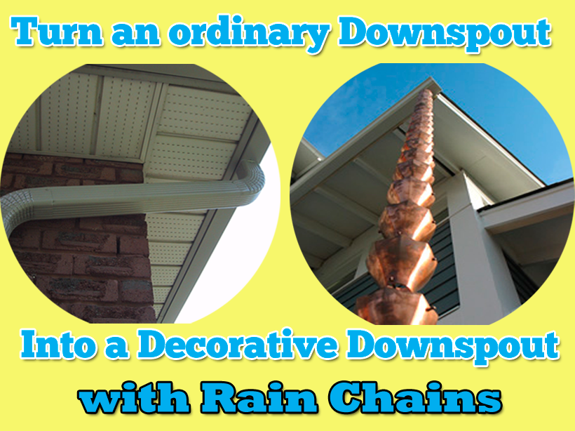 Turn ordinary downspout into a decorative one