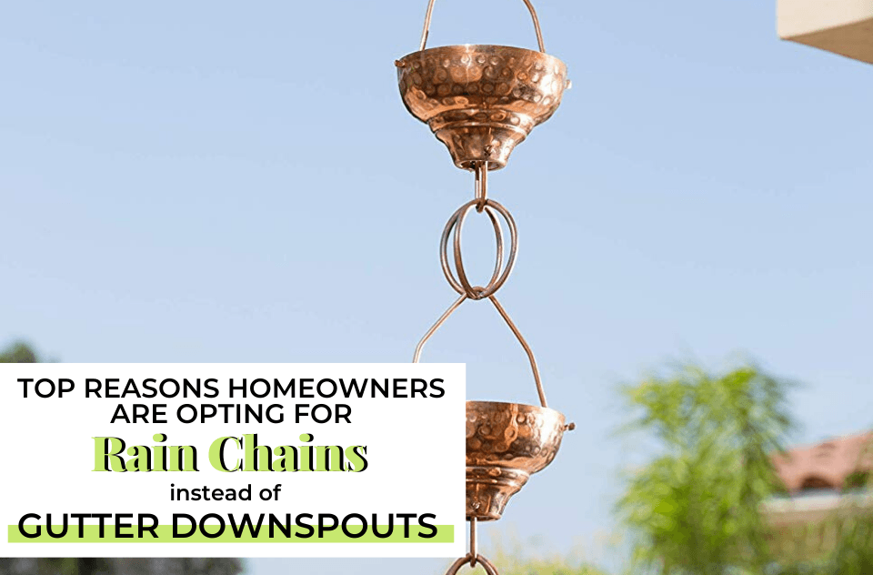 rain chains instead of gutter downspouts