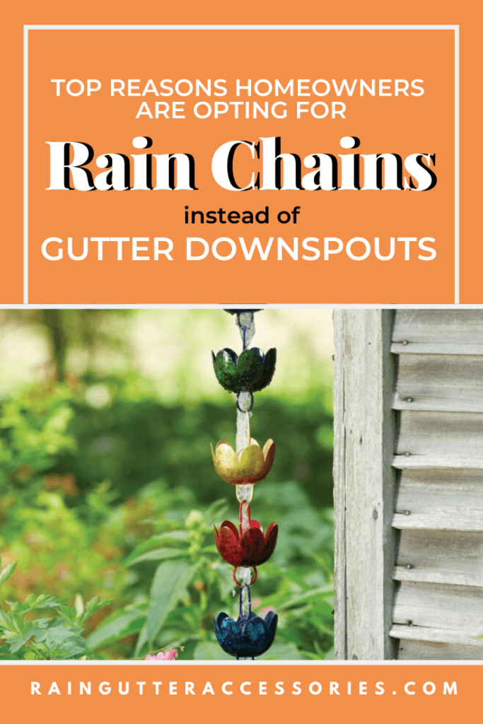 rain chains instead of gutter downspouts